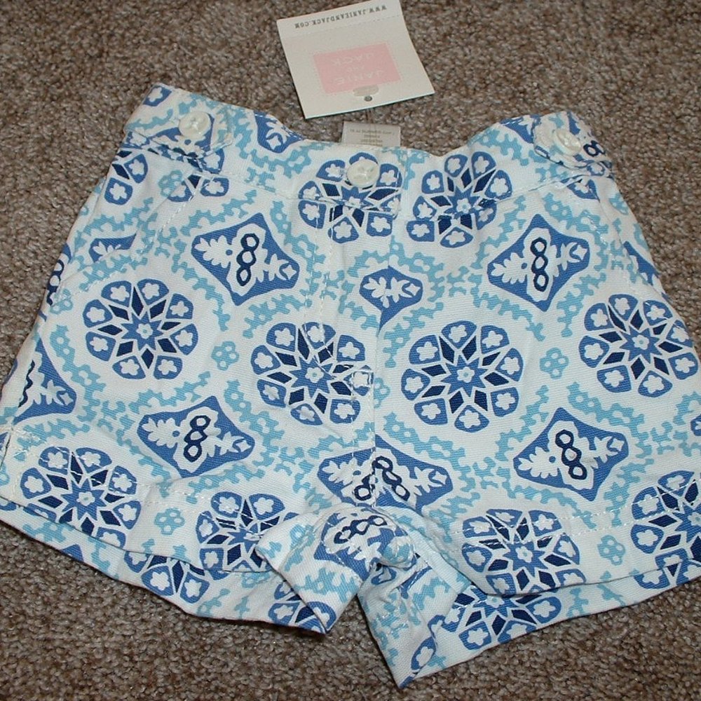 Janie and Jack & Greek Isles Shorts White Blue